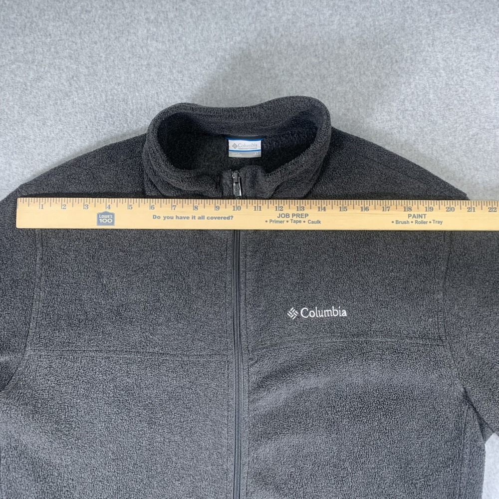 Columbia Fleece Jacket Mens LT Gray Full Zip Steens Mountain Outdoor Layer - Picture 8 of 16
